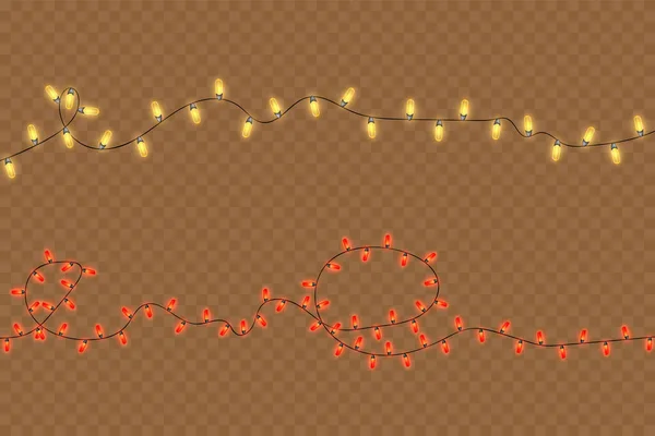 Gloeilampen Voor Kerstkaarten — Stockvector