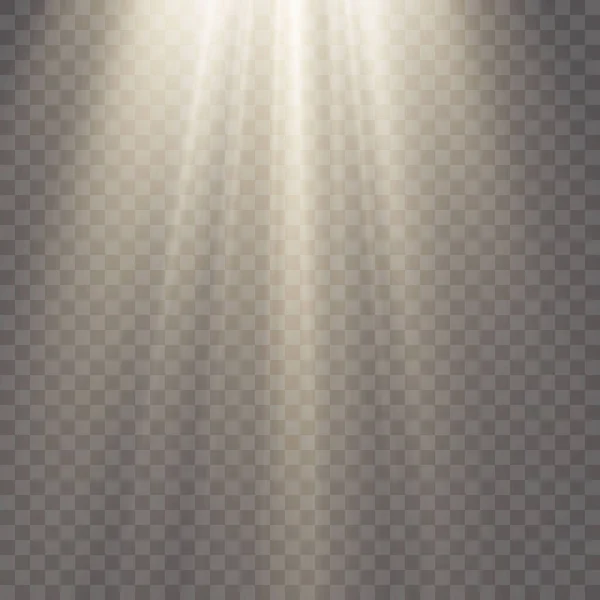 Vector Transparent Sunlight Special Lens Flash Light Effect Front Sun — Stock Vector