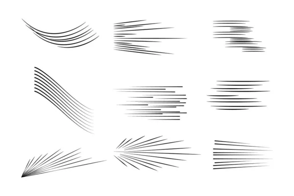 Líneas Velocidad Aisladas Conjunto Señales Movimiento — Archivo Imágenes Vectoriales