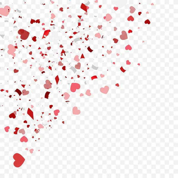 Naadloos Patroon Met Verschillende Gekleurde Confetti Hartjes Voor Valentijnsdag — Stockvector