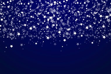 Mavi, karanlık gökyüzünde parlak bir yıldız. Parlak, parlak yıldızlı, noktalı, noktalı yıldızlar. Evren, uzay, uzay. Arkaplan, pankart, arkaplan vektör illüstrasyonu.