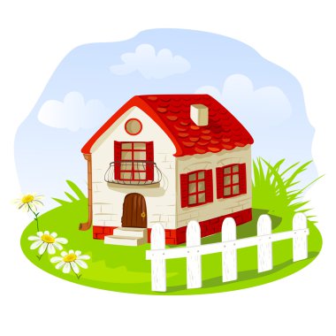 bir yaz çim üzerinde Vintage house