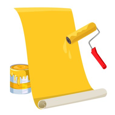 rulo boya, duvar kağıdı rulo ile