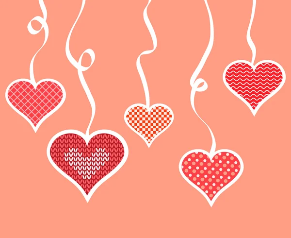 Fondo con diferentes corazones — Vector de stock