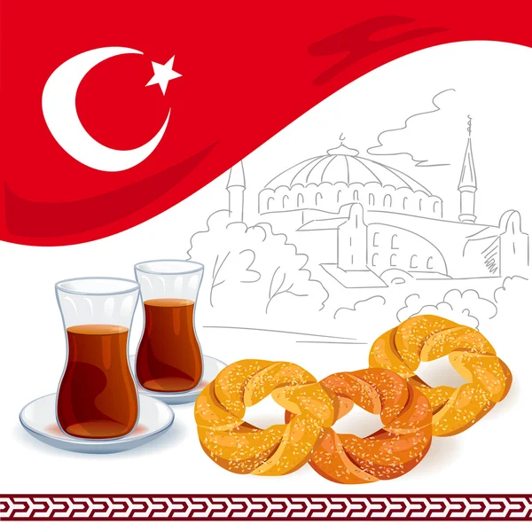 Türk elemanları ile illüstrasyon