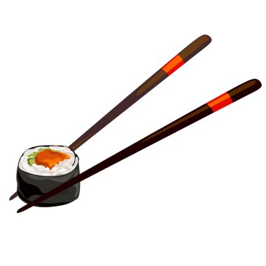 Yemek çubukları ile Japon rulo