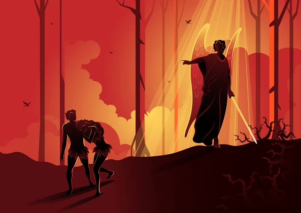 Adem ve Havva 'nın Bahçeden kovuluşunun bir çizimi. İncil serisi