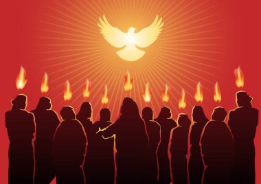 Pentecost Sunday Holy Spirit biblical series vector image clipart