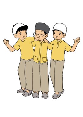 Birlikte takılmak Endonezya Müslüman erkek grup