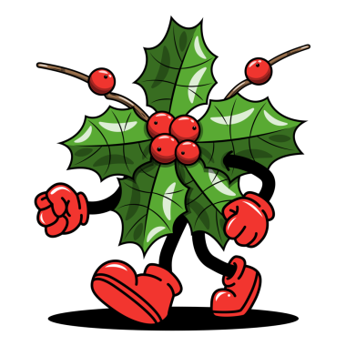 1930 'ların klasik kauçuk hortum animasyon tarzında dizayn edilmiş kutsal bir Noel karakteri.