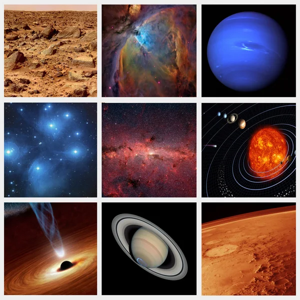 Collage distant space Stock Photo