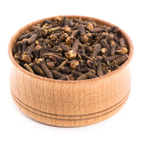 Clove spices in a wooden bowl — Stock Photo, Image