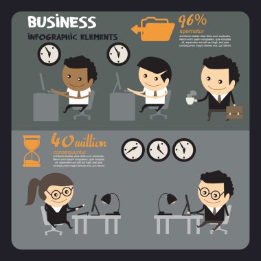 İş insanlar infographics. Ofis işleri