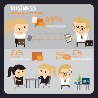 Business People infographics. Office work clipart
