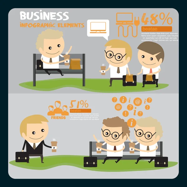 Geschäftsleute-Infografiken. Büroarbeit — Stockvektor