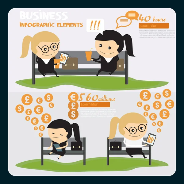 İş insanlar infographics. Ofis işleri