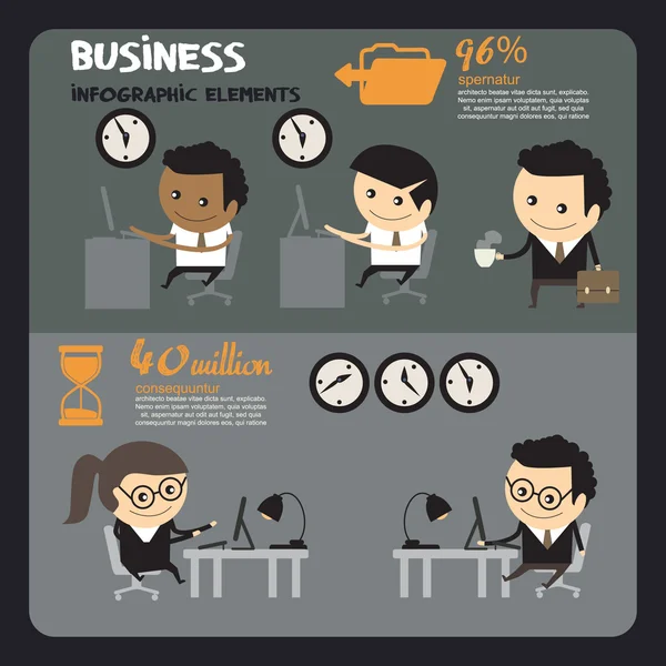 Infografica di Business People. Lavori d'ufficio — Vettoriale Stock