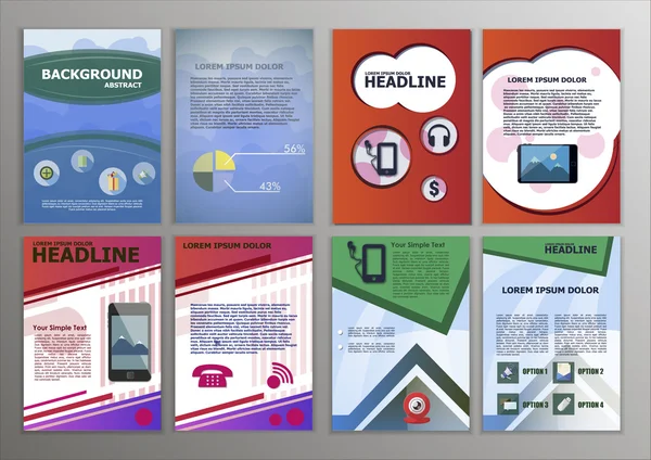 El ilanı kümesi. Broşür tasarım şablonları. Modern arka.