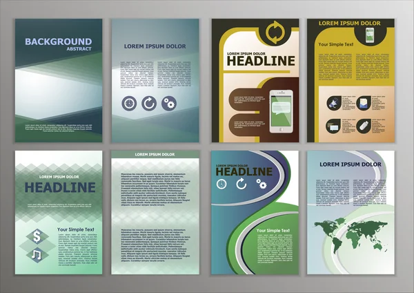 El ilanı kümesi. Broşür tasarım şablonları. Modern arka.
