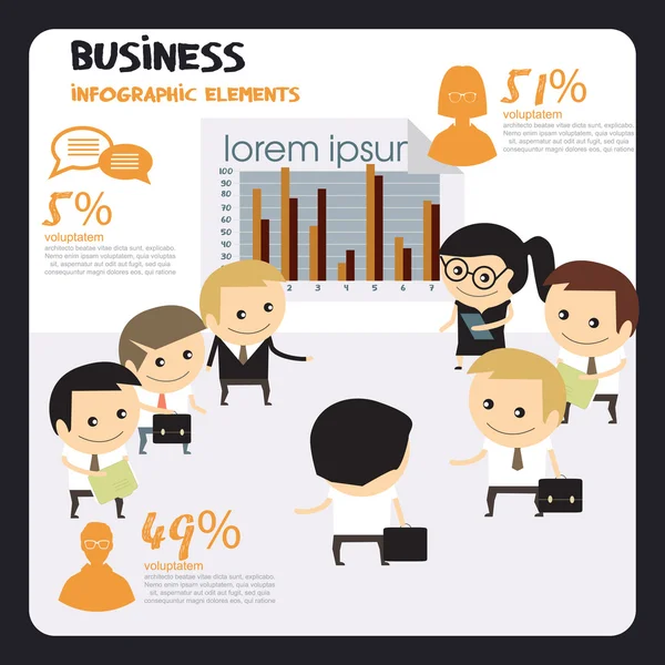 Инфографика деловых людей. Работа в офисе — стоковый вектор