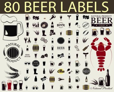 Bira etiket. Alkol etiketleri kümesi.