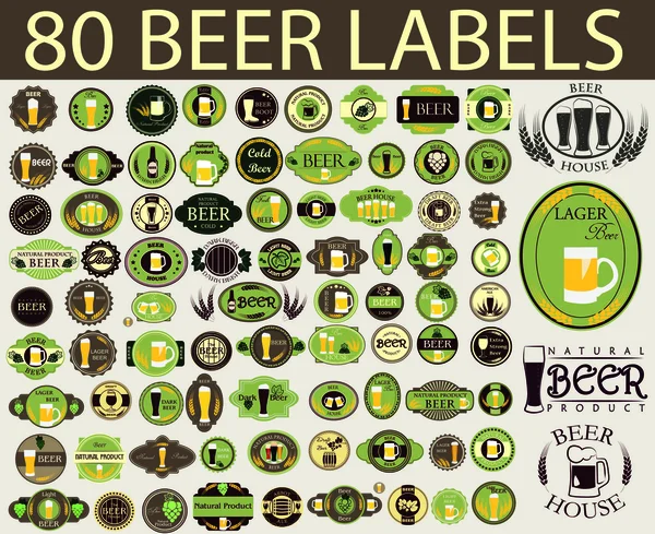 Bira etiket. Alkol etiketleri kümesi.