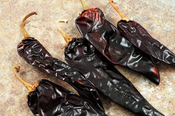 Poblano Peppers On A Rustic Background — Stok Foto