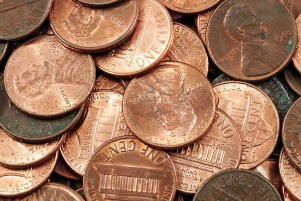 Amerikanische pennies super makro — Stockfoto