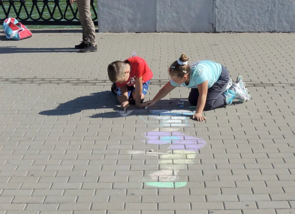 Weggedragen door chalking — Stockfoto