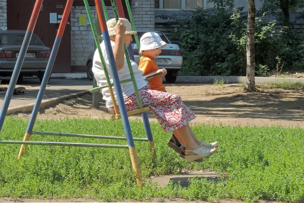 Wraz z wnukiem — Zdjęcie stockowe