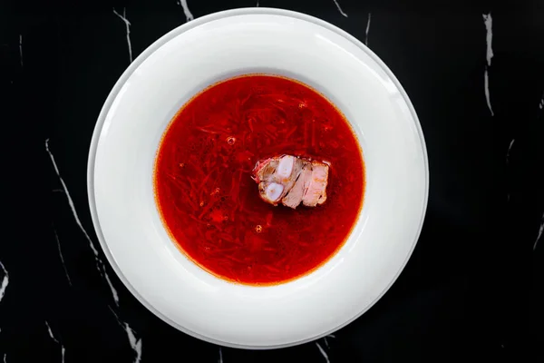 Traditional Food Red Soup Borshch — Stok Foto