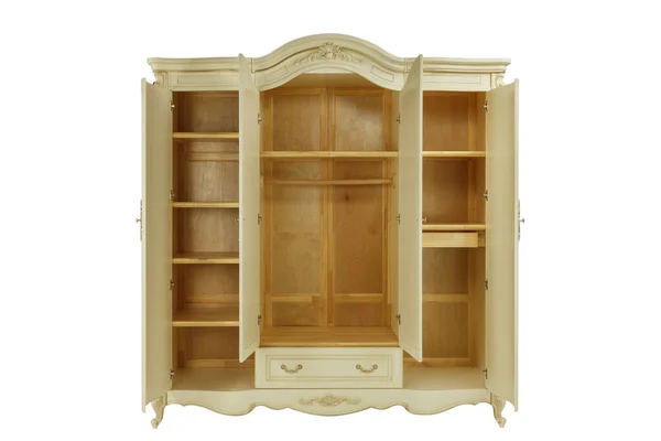 Grote Beige Garderobe Met Open Deuren — Stockfoto