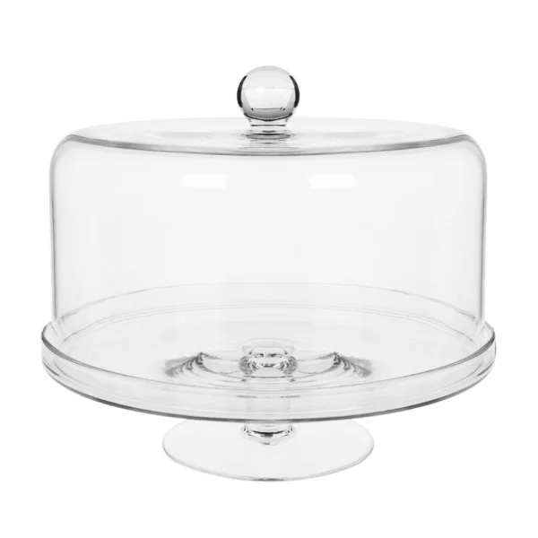 Glass Covered Cake Stand Isolated High Quality Photo — Stock Photo, Image