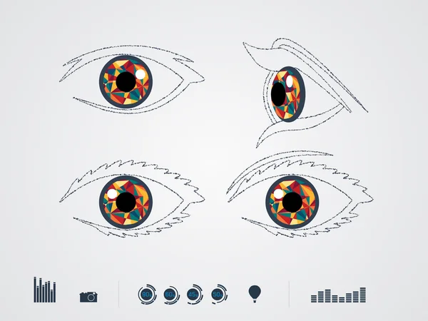 Vektor illustration av färg ögat — Stock vektor