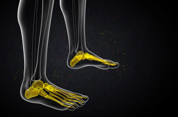 3d hacer ilustración médica del hueso del pie — Foto de Stock