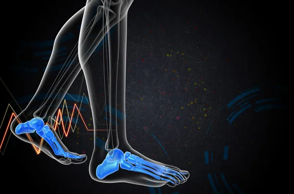 3d hacer ilustración médica del hueso del pie —  Fotos de Stock