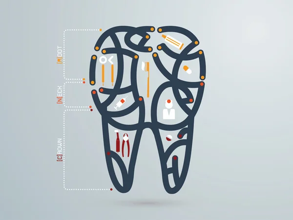 Illustrazione vettoriale delle icone dentali — Vettoriale Stock