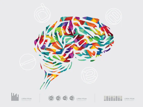 Bir beyin simgesinin vektör çizimi — Stok Vektör