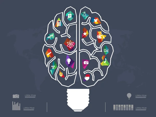 Vector illustration of Creative brain Idea — Stock Vector