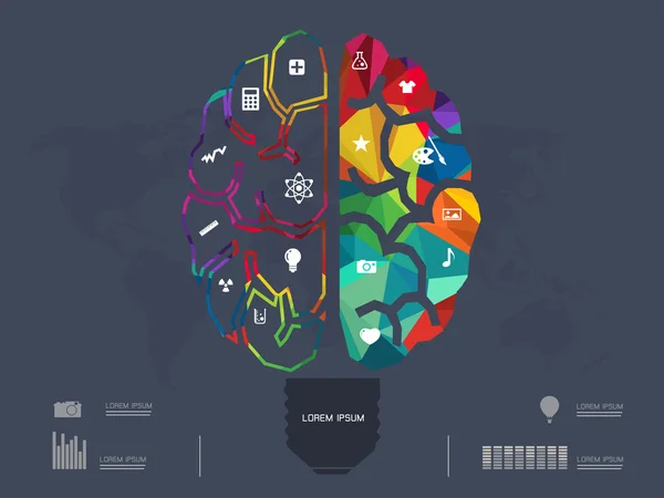 Vector illustration of Creative brain Idea — Stock Vector