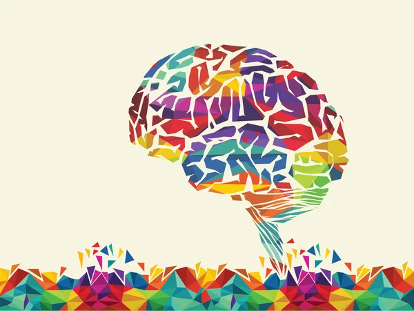 Ilustración vectorial del cerebro colorido — Vector de stock