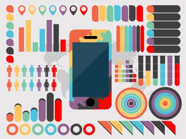 Infographic öğeleri koleksiyonu vektör çizim