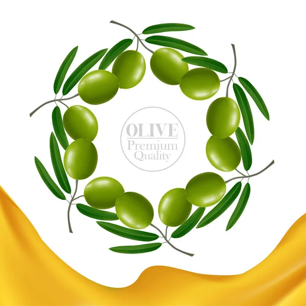 Aceite Oliva Fresco Elegante Vector Ilustración — Vector de stock