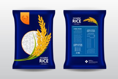 Premium Rice Ürün Paketi Model vektör çizimi