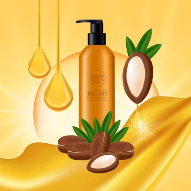 Saç ürünü vektör çizimi için Argan özeti.