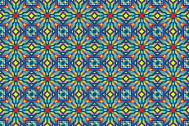 Kusursuz desen geometrik şekillerle tasarımı tekrarlıyor.