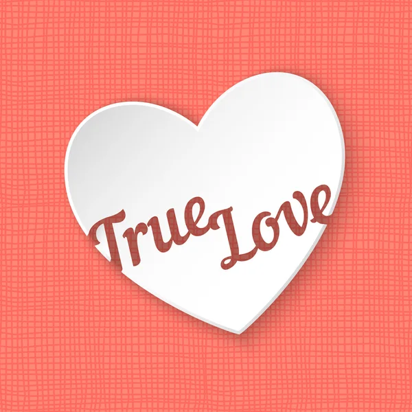 True Love. Vector illustration of 3d paper heart eps 10 — Stock Vector