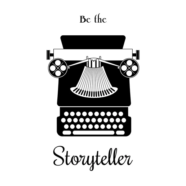 Schreibmaschinenvektorkarte - sei der Geschichtenerzähler — Stockvektor