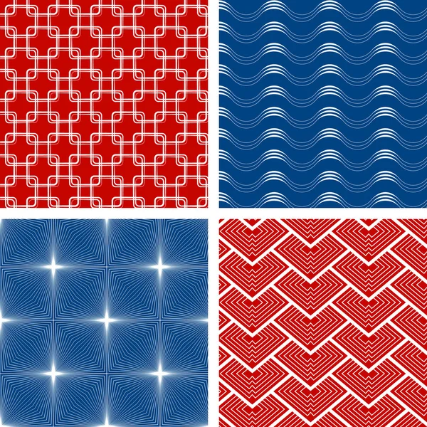Set of four seamless patterns — Stock Vector
