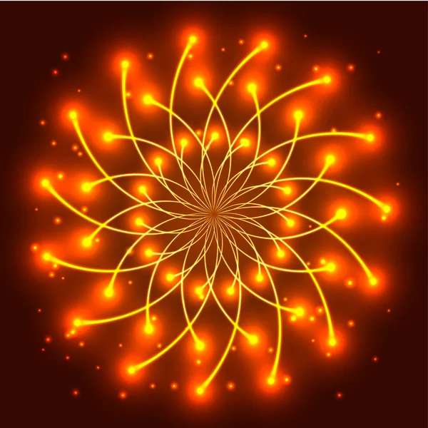 Estrella amarilla abstracta con rayos de luz brillantes — Vector de stock